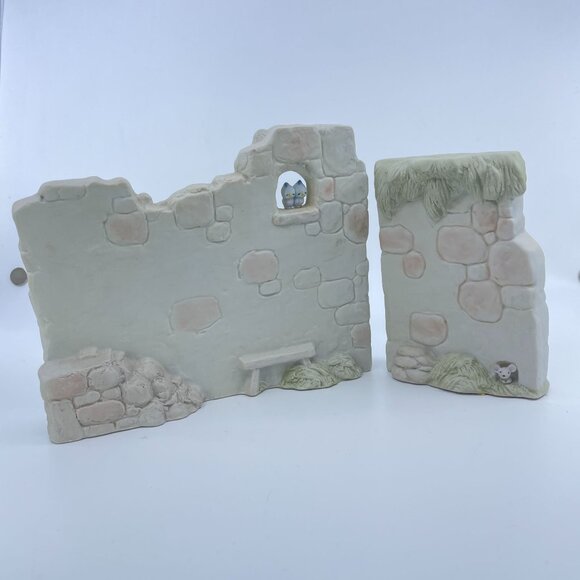 precious moments nativity set of 2 manger walls e-5644 1980 - Picture 4 of 8